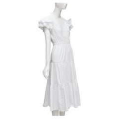 PHILOSOPHY 2019 - Robe blanche papillon à manches volantes et œillets en dentelle IT38 XS