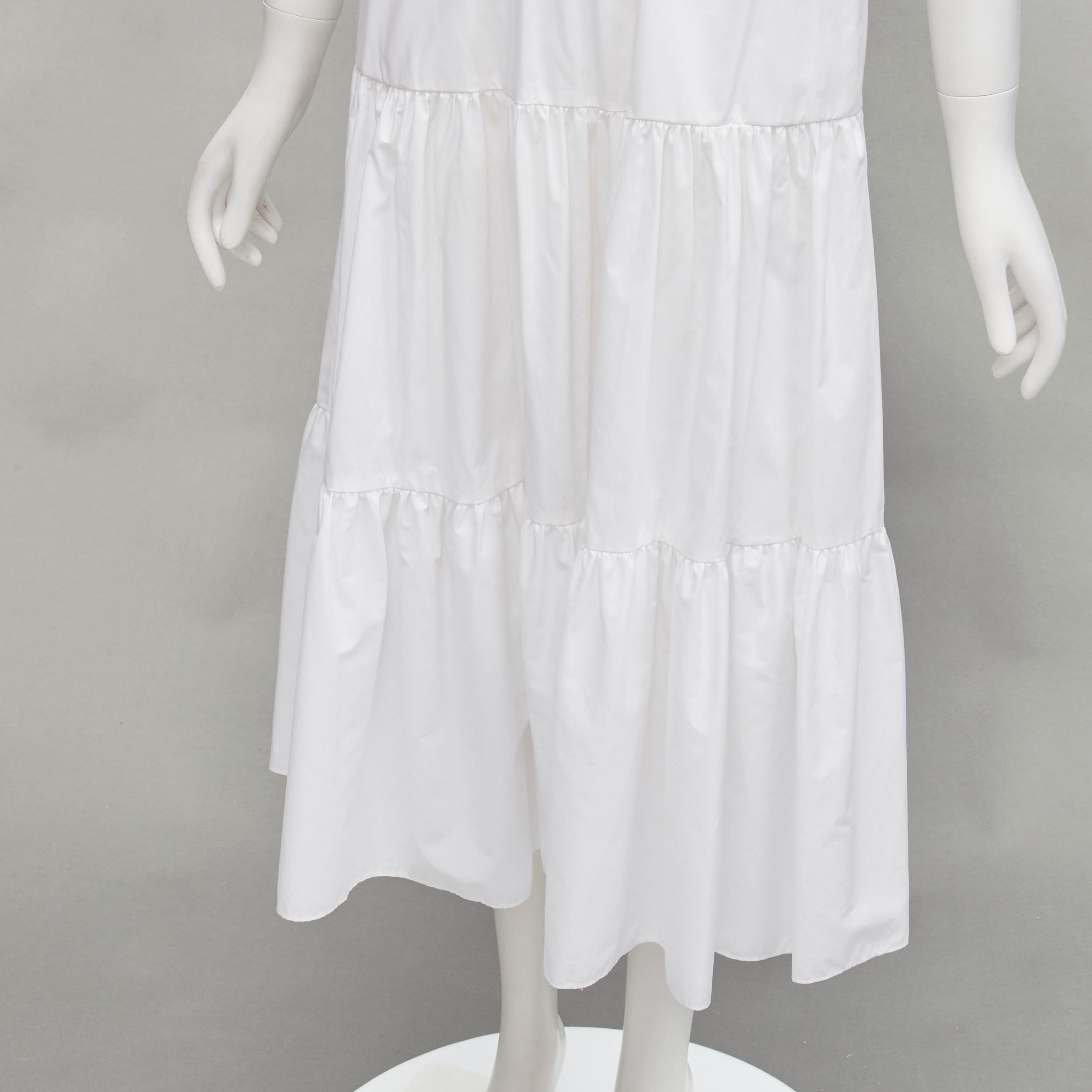 FILOSOFÍA 2019 blanco mariposa manga volante encaje ojal nivel vestido IT38 XS en venta 2