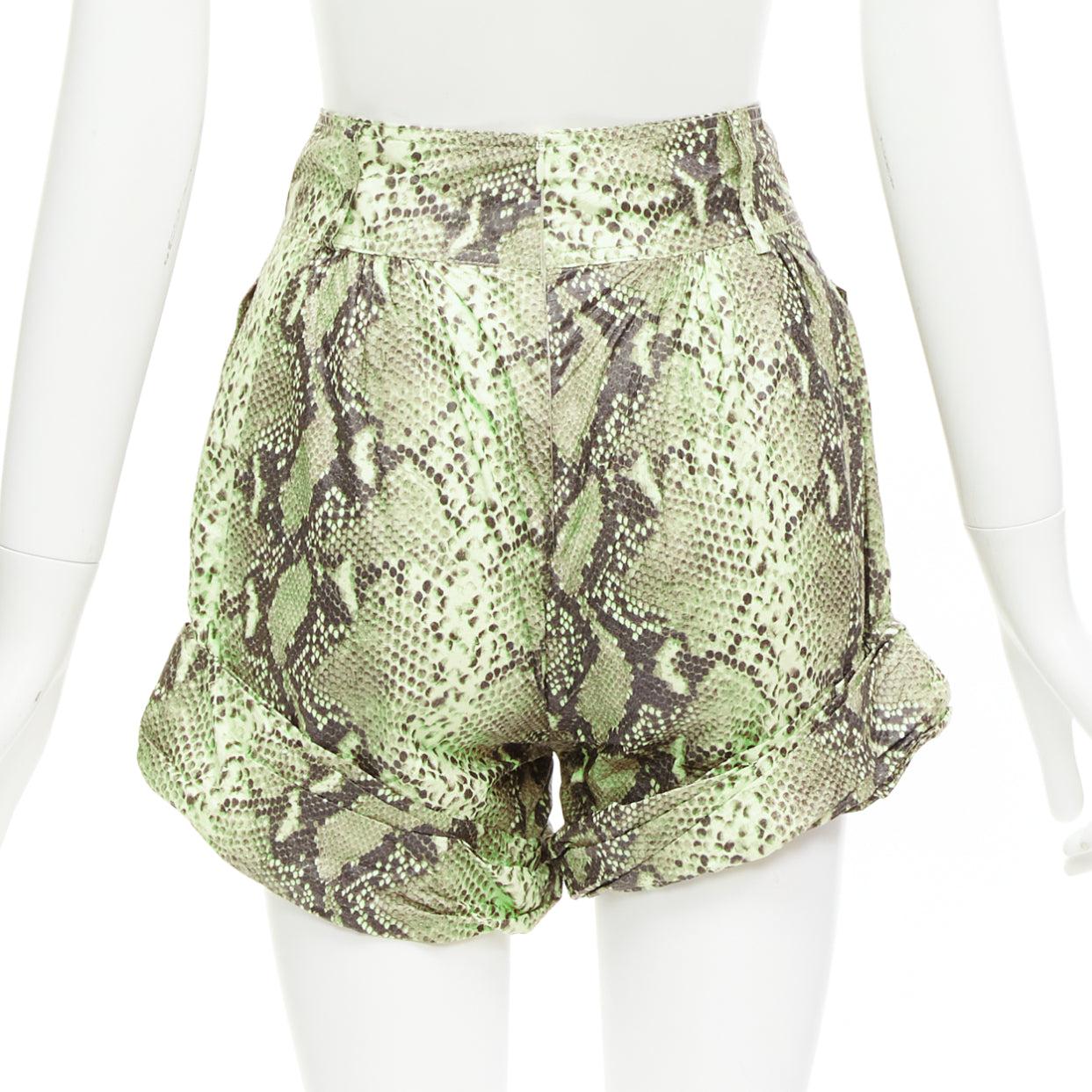 PHILOSOPHY beige scaled print paper effect high waist cuffed shorts IT38 XS For Sale 1