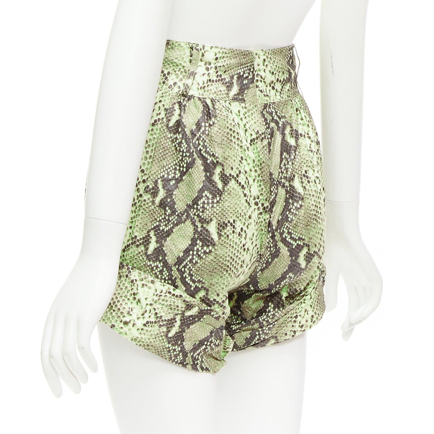 PHILOSOPHY beige scaled print paper effect high waist cuffed shorts IT38 XS For Sale 2