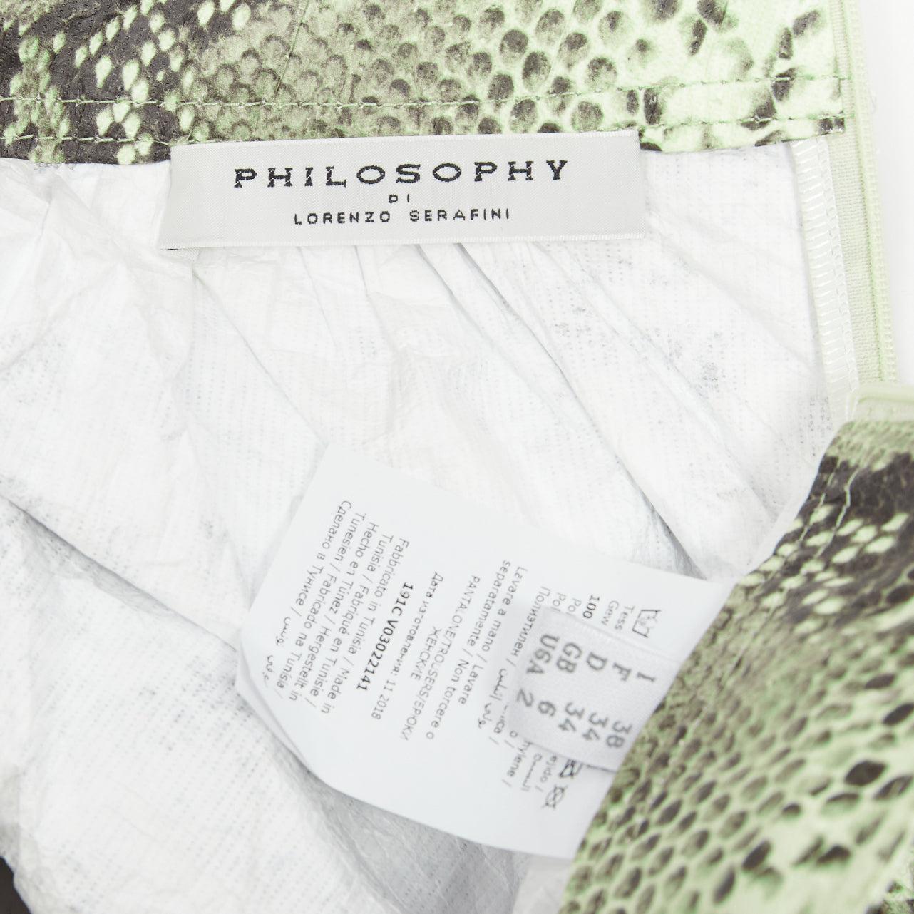 PHILOSOPHY beige scaled print paper effect high waist cuffed shorts IT38 XS For Sale 4