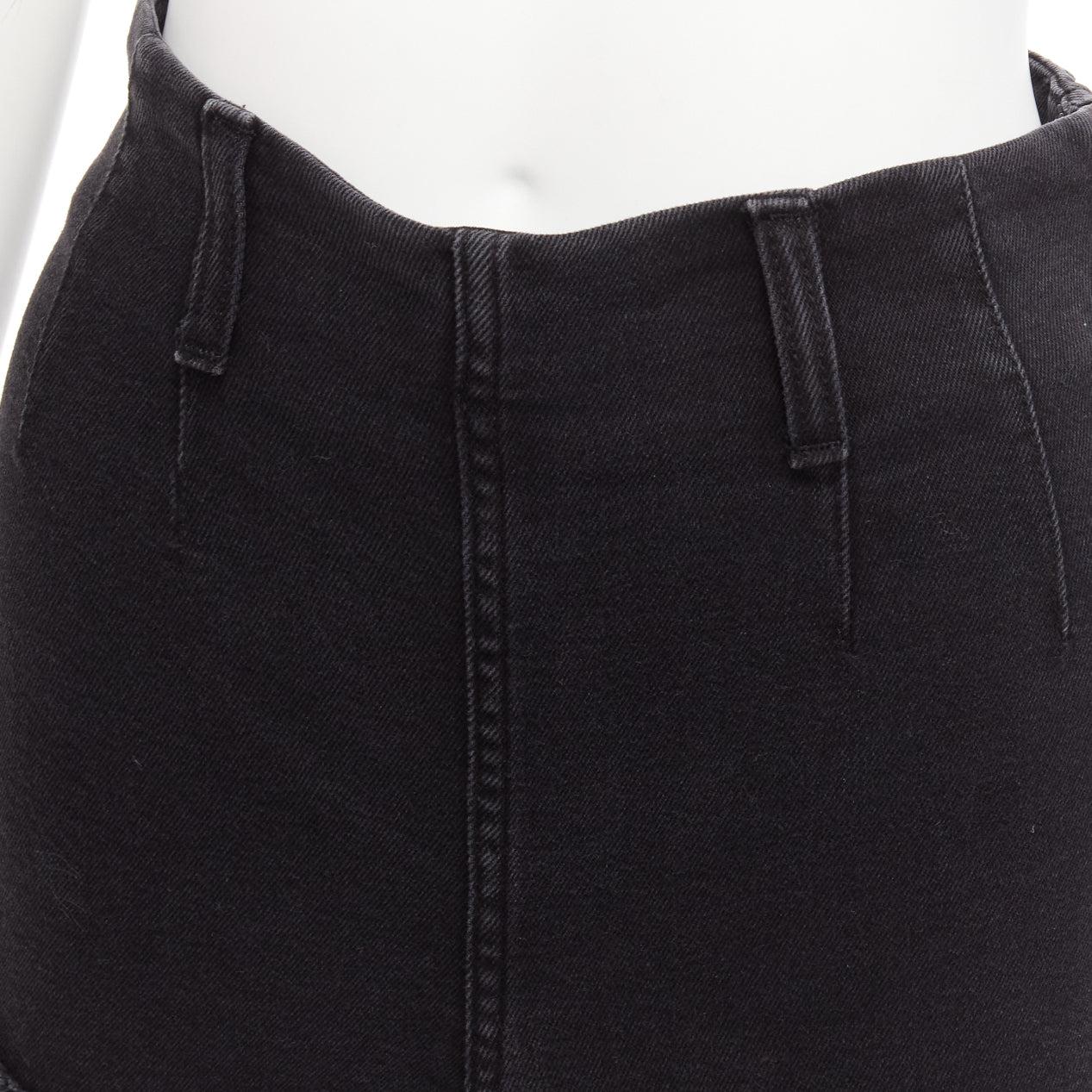 PHILOSOPHY short taille haute à ourlet effiloché en coton mélangé noir IT38 XS en vente 2