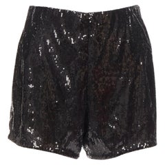 PHILOSOPHY black sequins high waist wide leg relaxed shorts IT38 XS