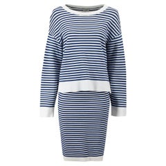 Philosophy Blue Striped Knitted Matching Set Size M