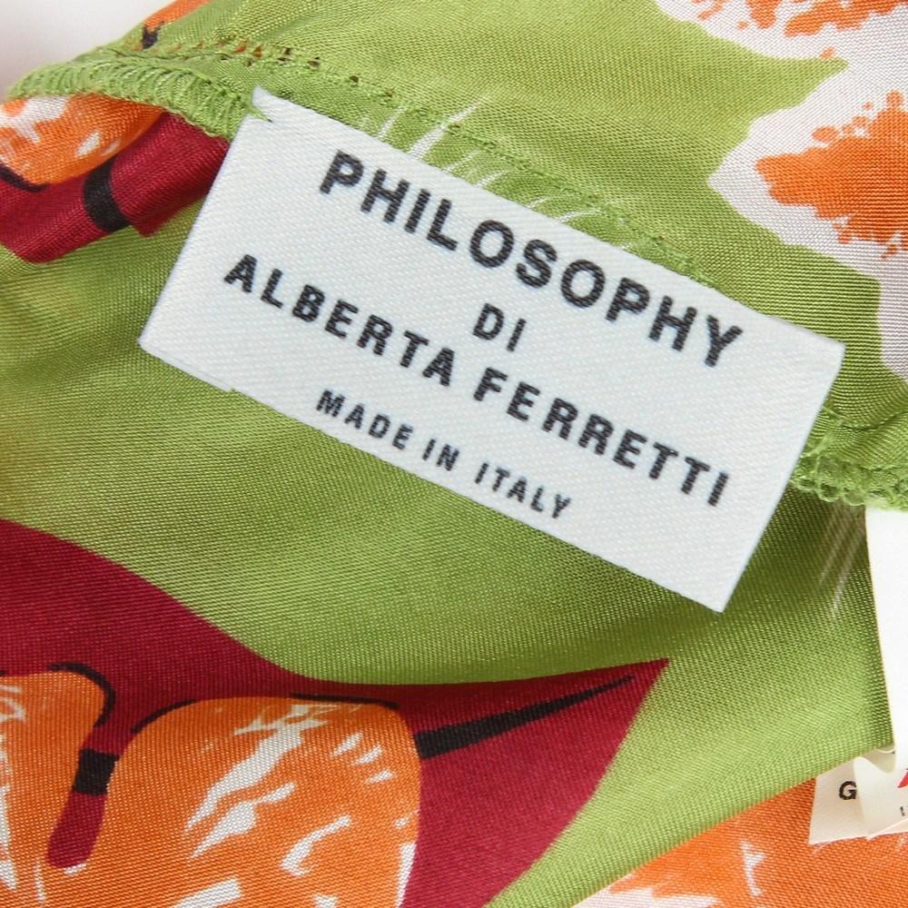 Philosophy by Alberta Ferretti 2010s multicolor floral printed silk long dress 2