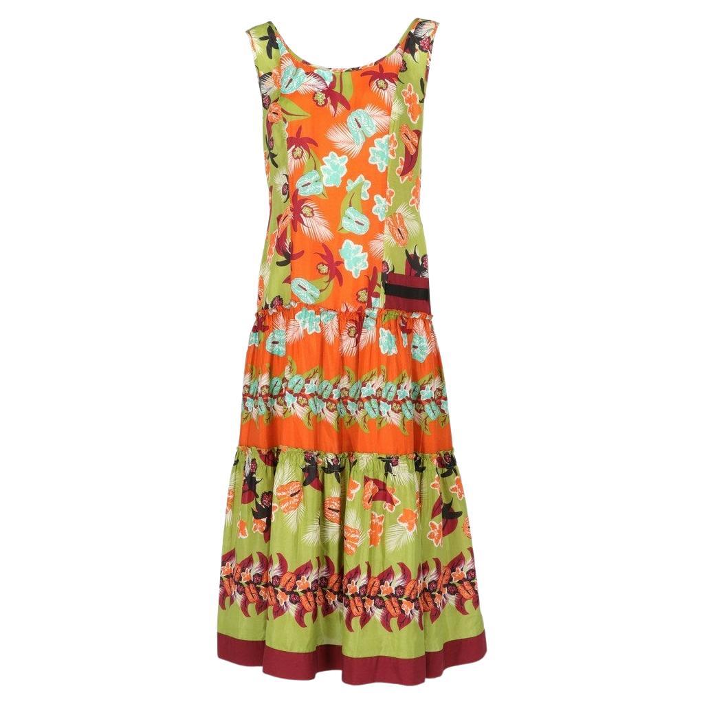 Philosophy by Alberta Ferretti 2010s multicolor floral printed silk long dress