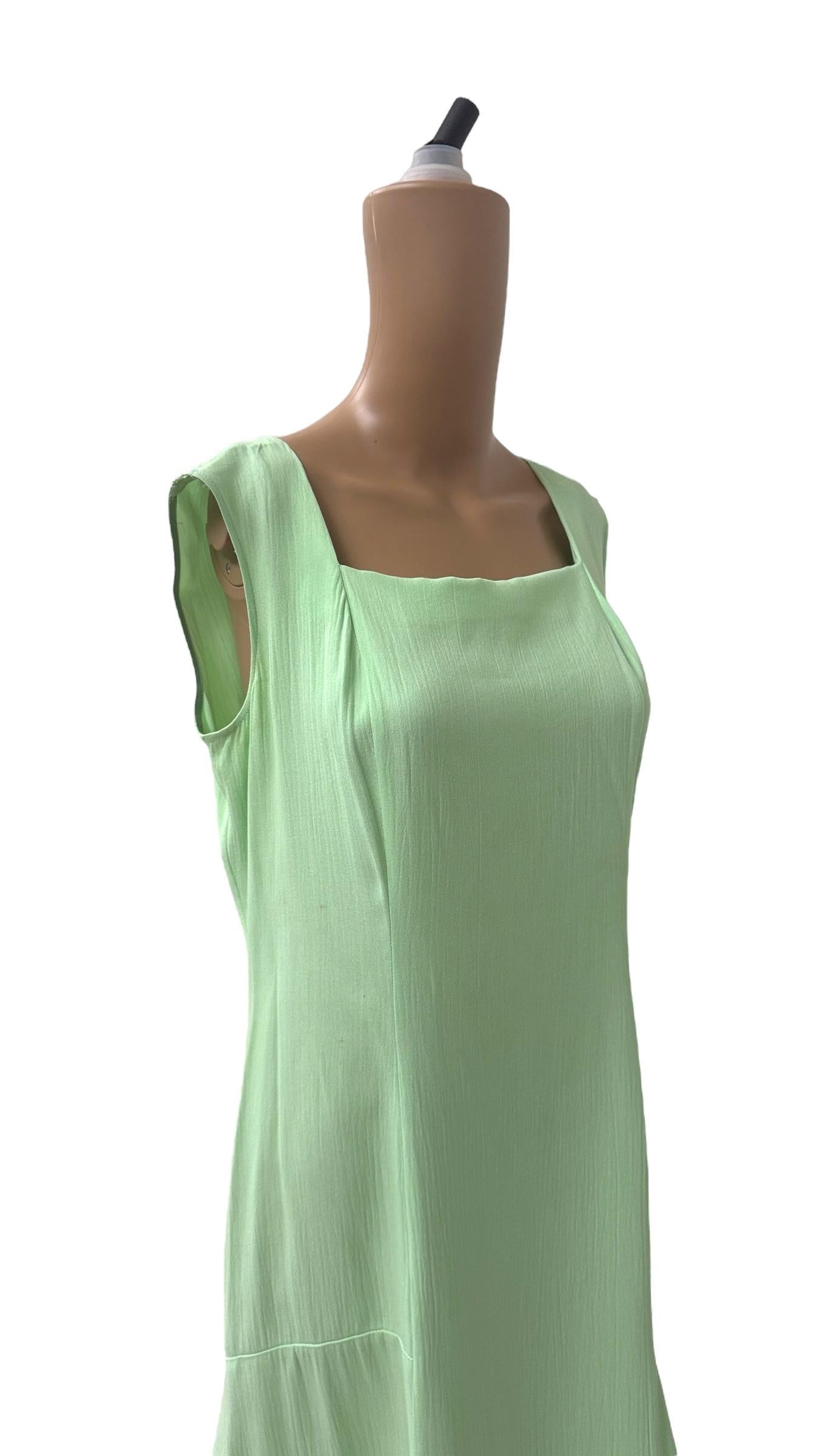 Philosophy by Alberta Ferretti Vestido sin mangas de crepe verde menta con estructura en Bueno estado para la venta en Milano, IT