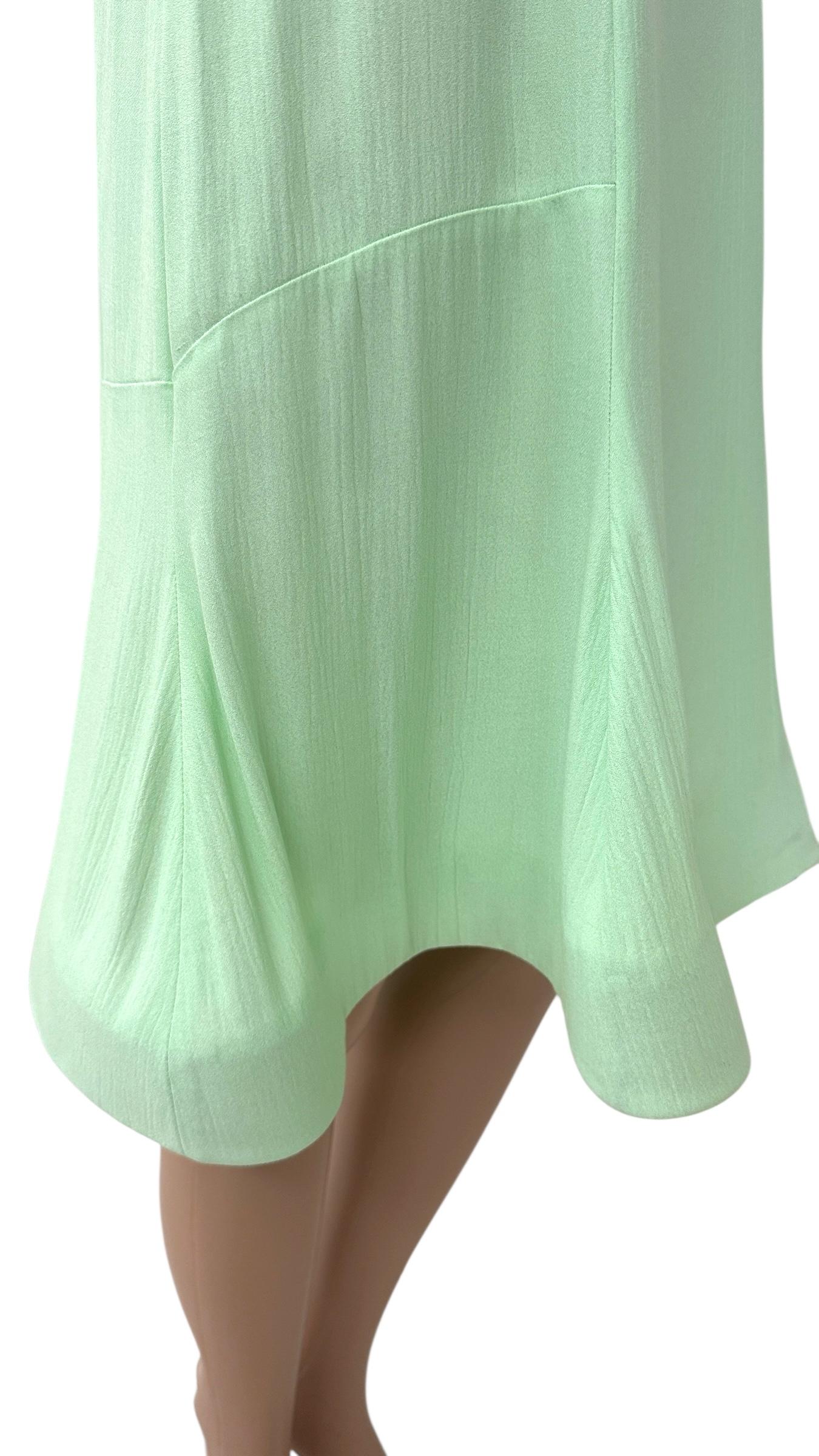 Philosophy by Alberta Ferretti Vestido sin mangas de crepe verde menta con estructura en venta 3