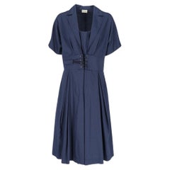 Philosophy by Alberta Ferretti Vintage blue cotton chemisier 90s dress