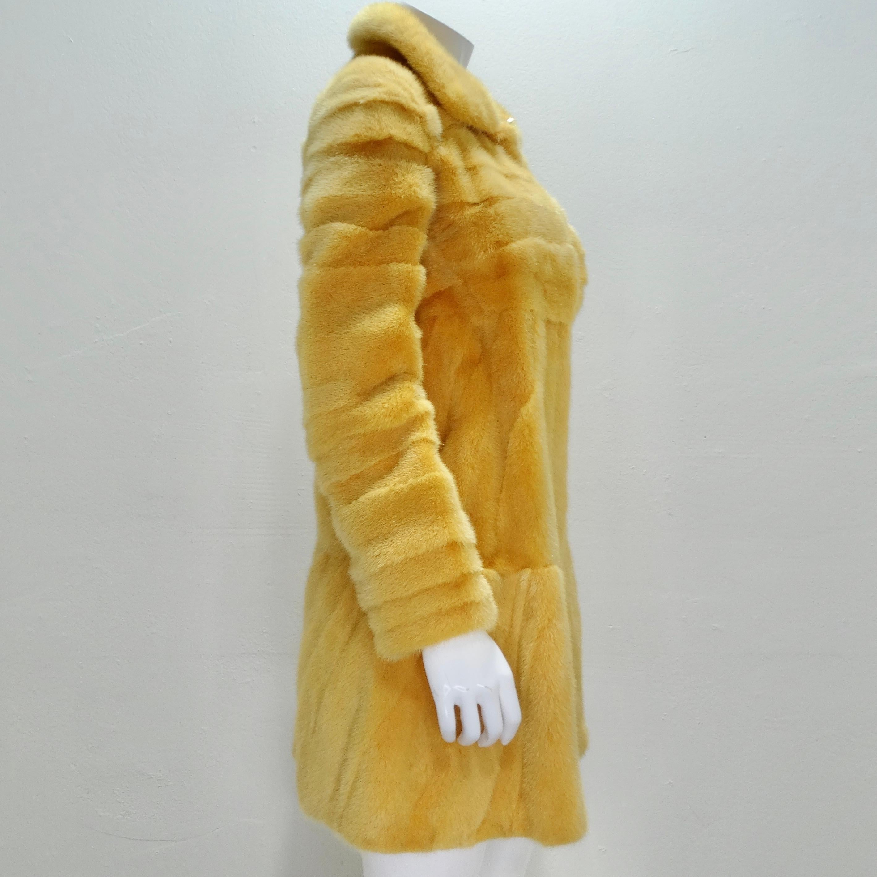 Women's or Men's Philosophy Di Alberta Ferretti 1990s Mustard Yellow Mink Fur Coat For Sale