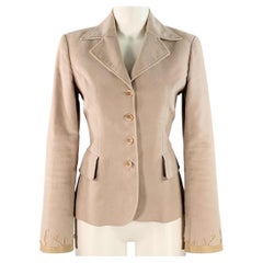 Philosophy di Alberta Ferretti Dusty Pink Velvet Leather Cuff Blazer Estimated S