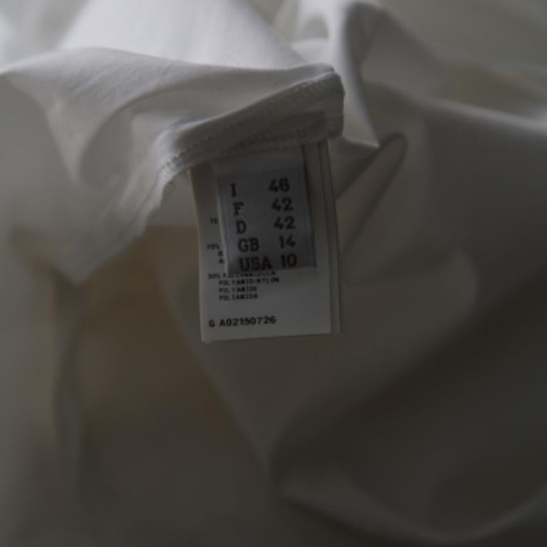 Philosophy di Alberta Ferretti Off White Cotton Lace Detail Top L (Grau) im Angebot