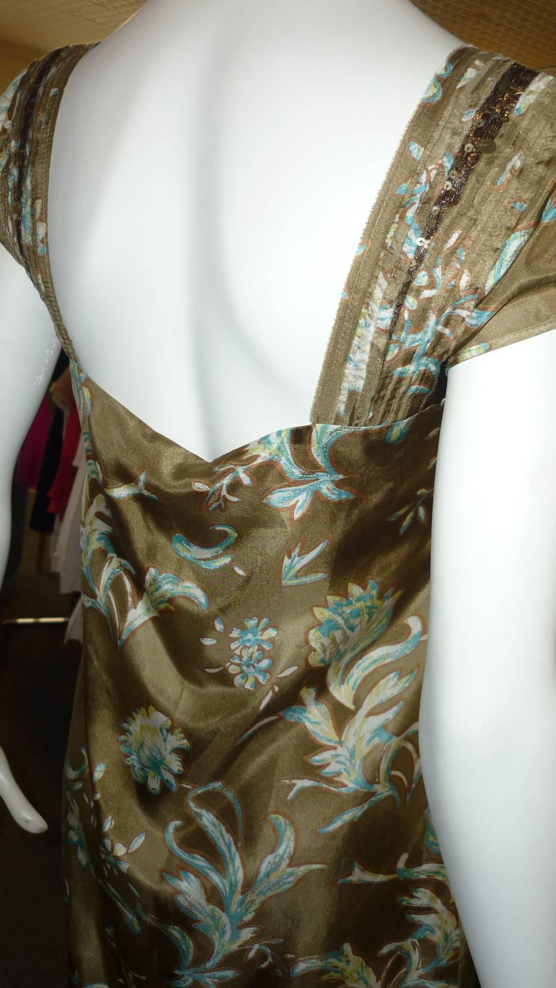 Brown Philosophy di Alberta Ferretti Silk Dress W/T For Sale