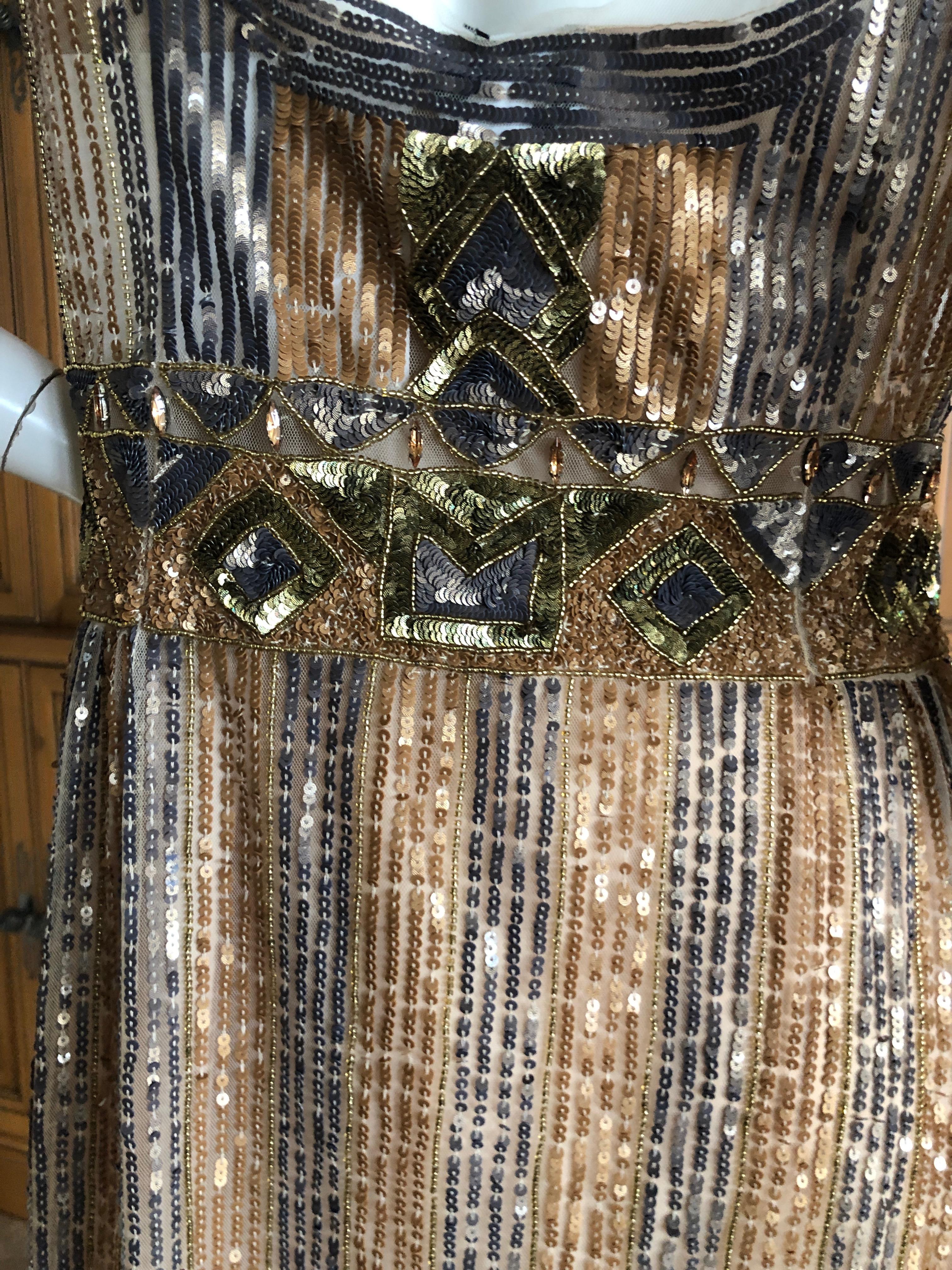 Philosophy Di Alberta Ferretti Silk Sheer Embellished Dress  For Sale 5