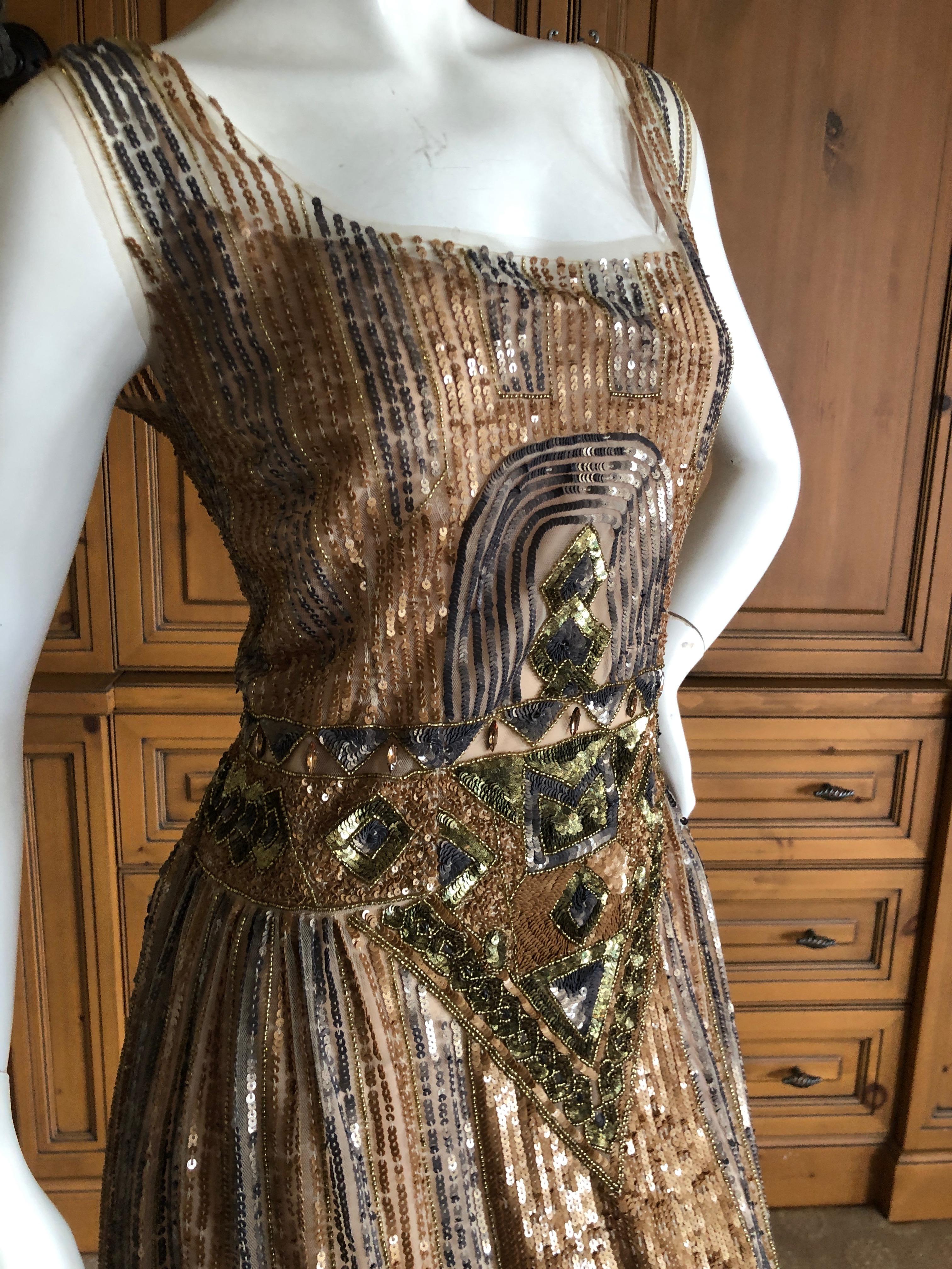 Alberta Ferretti Low Cut Silk Dress & Slip with Glass Bead Embellishment.
This is so pretty, please use zoom feature to see details.
Size 8
Bust 38
