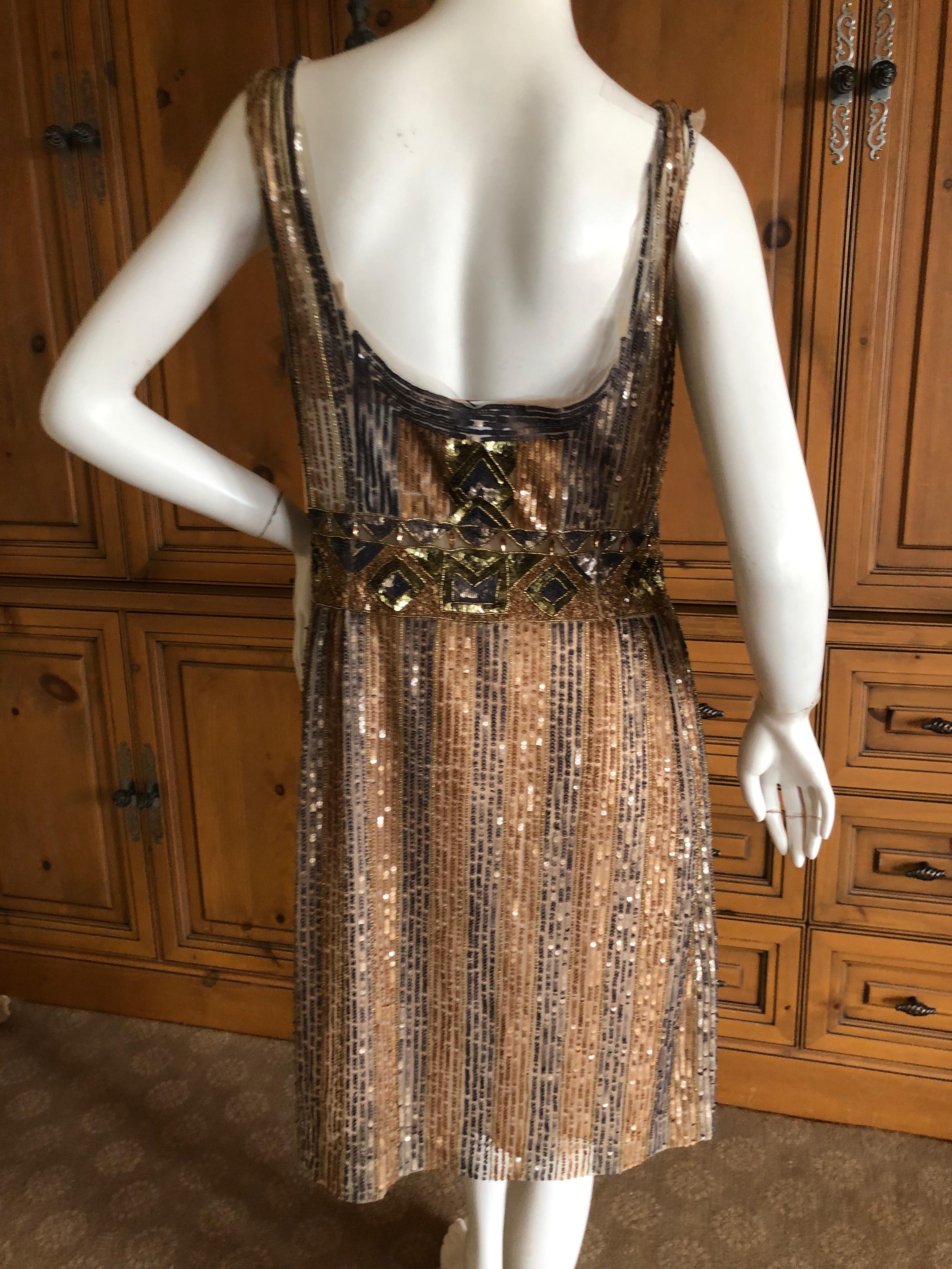 Philosophy Di Alberta Ferretti Silk Sheer Embellished Dress  For Sale 4