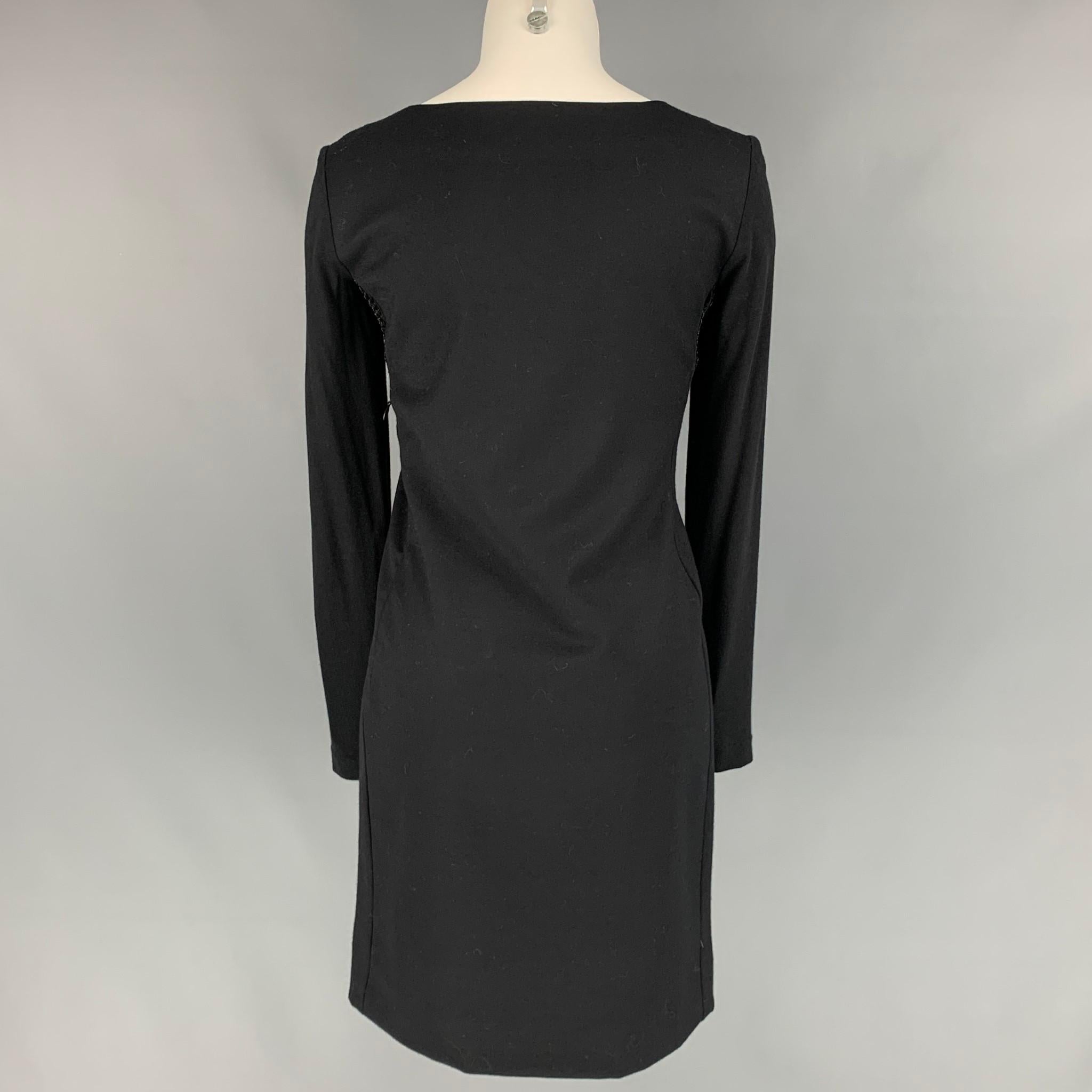 PHILOSOPHY di ALBERTA FERRETTI Size 2 Black & Grey Rayon Blend Color Block Dress In Good Condition In San Francisco, CA