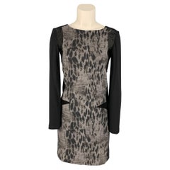 PHILOSOPHY di ALBERTA FERRETTI Size 2 Black & Grey Rayon Blend Color Block Dress