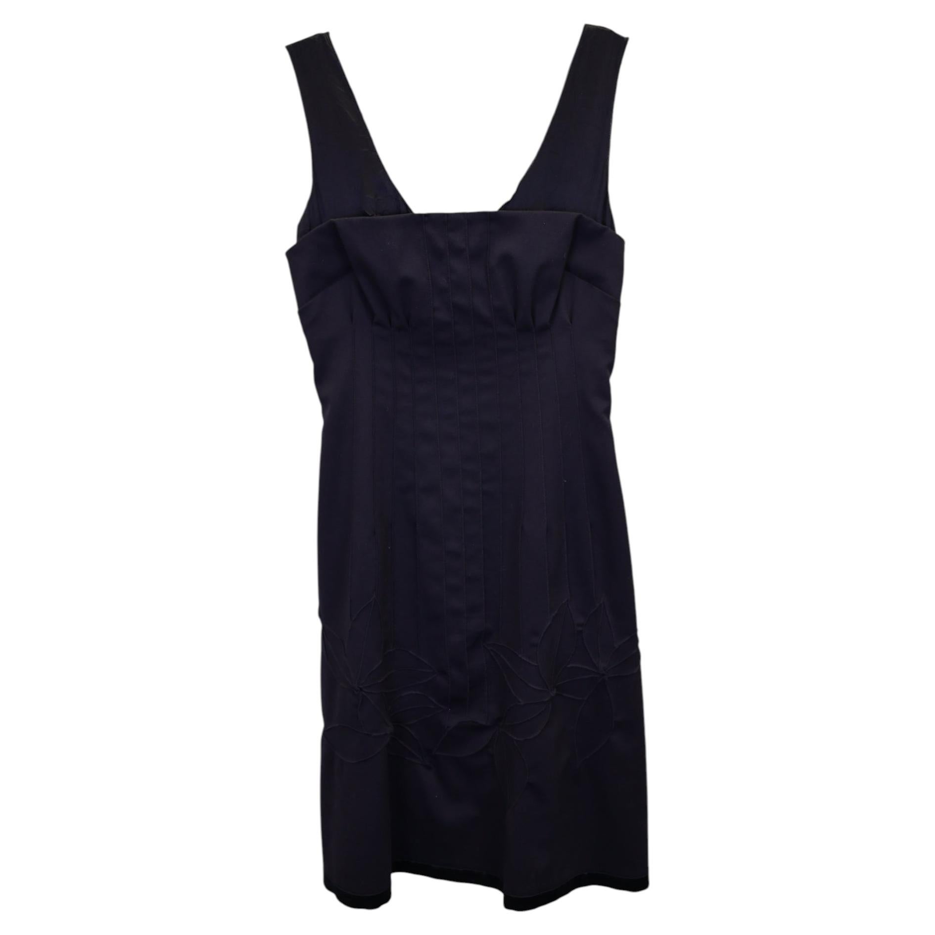 Pre-owned Alberta Ferretti Philosophy Di  Sleeveless Mini Dress In Navy Blue Wool