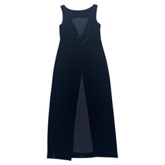 Philosophy di Alberta Ferretti Vintage Navy Velvet with Oriental Knot Detail