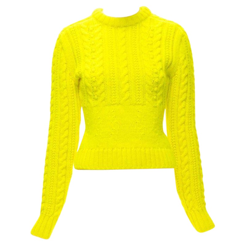 PHILOSOPHY DI LORENZO SERAFINI Pullover aus 100% gelber Wolle mit Kabelstrick IT40 S