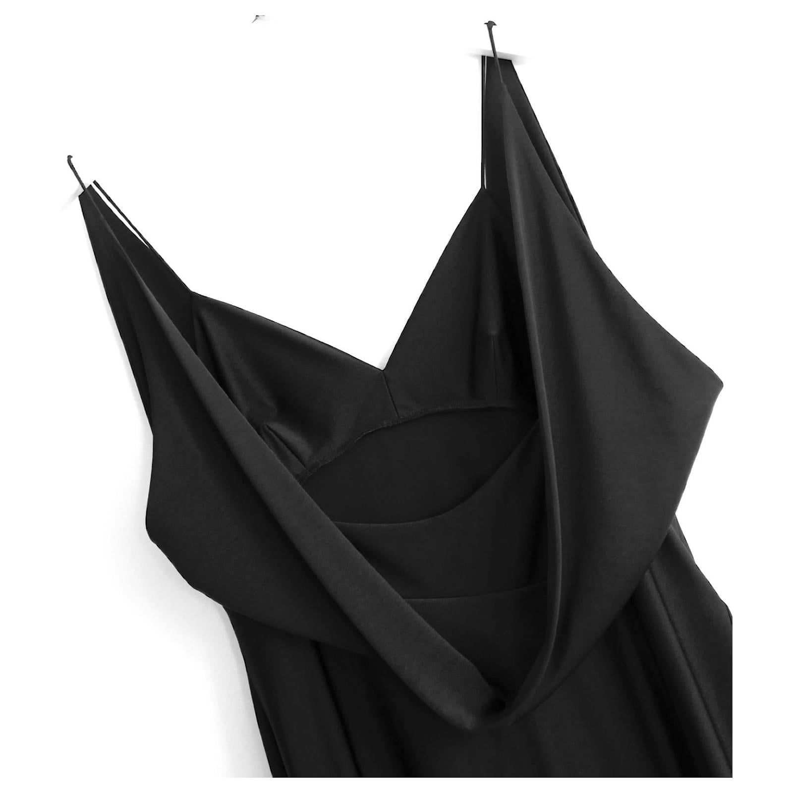 Philosophy di Lorenzo Serafini Black Draped Dress In New Condition For Sale In London, GB