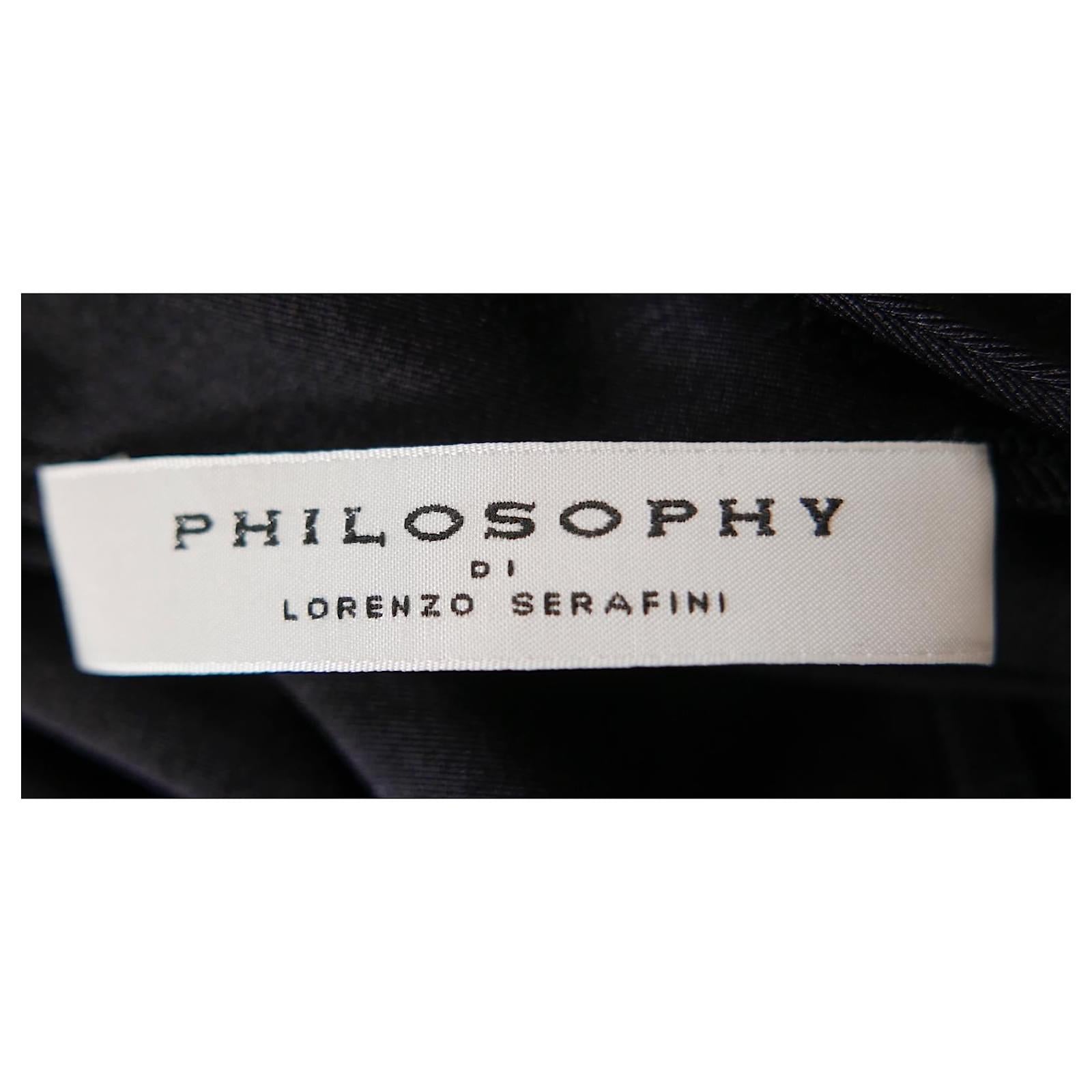 Donna Philosophy Di Lorenzo Serafini Vestito nero con drappeggio in vendita