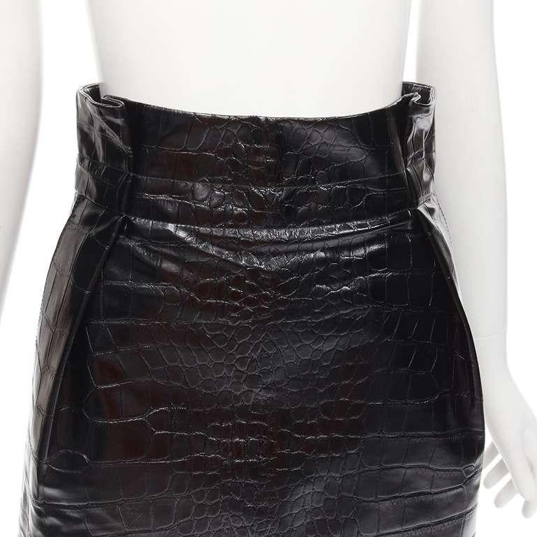 PHILOSOPHY DI LORENZO SERAFINI black faux croc pleather A-line skirt IT38 XS
Reference: AAWC/A00329
Brand: Philosophy
Designer: Lorenzo Serafini
Material: Faux Leather
Color: Black
Pattern: Animal Print
Closure: Zip
Lining: Fabric
Extra Details: