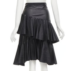 Philosophy Di Lorenzo Serafini gonna a strati asimmetrica in ecopelle nera IT38 XS