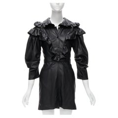 Philosophy Di Lorenzo Serafini abito nero in ecopelle con volant vittoriano IT38 XS