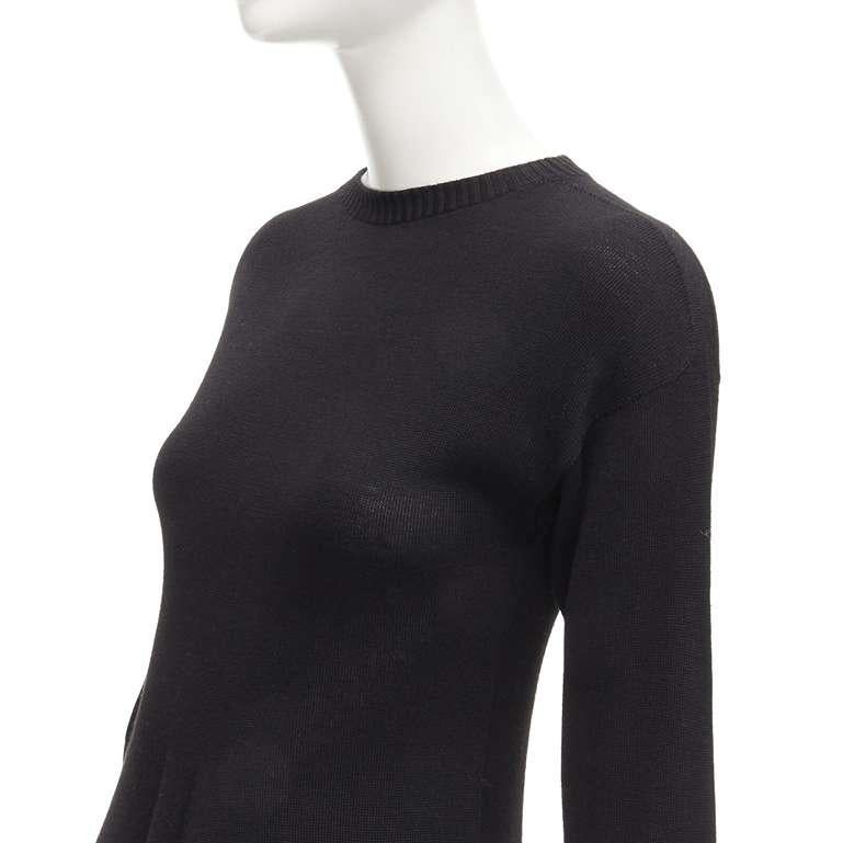 PHILOSOPHY DI LORENZO SERAFINI black lace trim sweater dress IT38 XS For Sale 2