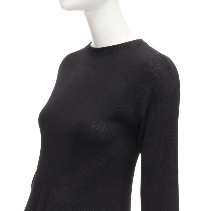 PHILOSOPHY DI LORENZO SERAFINI vestido jersey negro con ribete de encaje IT38 XS en venta 2