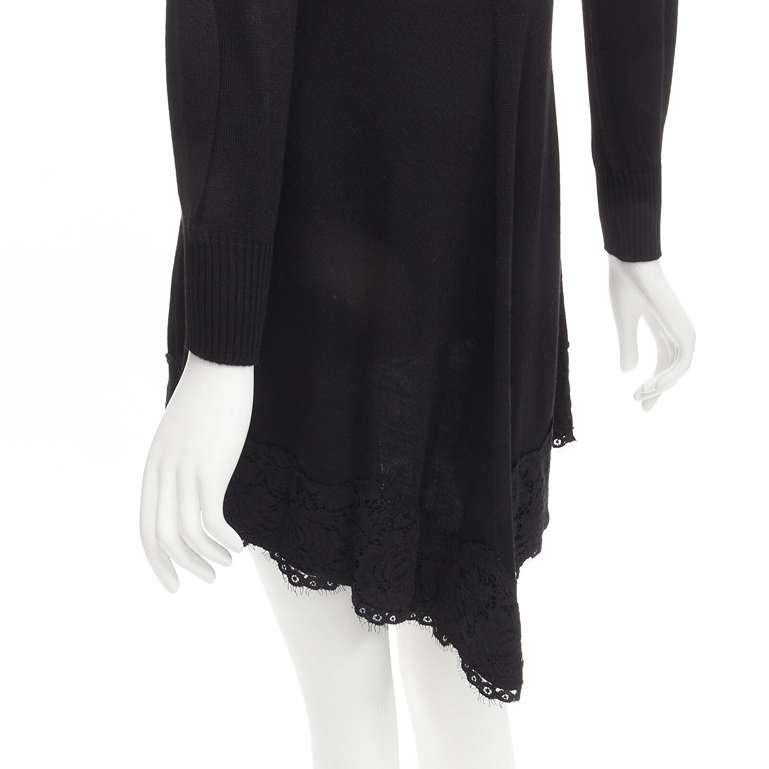 PHILOSOPHY DI LORENZO SERAFINI black lace trim sweater dress IT38 XS For Sale 3