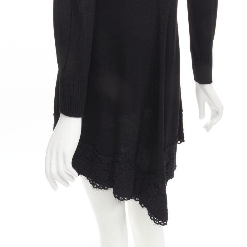PHILOSOPHY DI LORENZO SERAFINI vestido jersey negro con ribete de encaje IT38 XS en venta 3