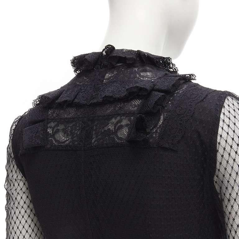 PHILOSOPHY DI LORENZO SERAFINI black lace tulle crystal tulle dress IT38 XS 3