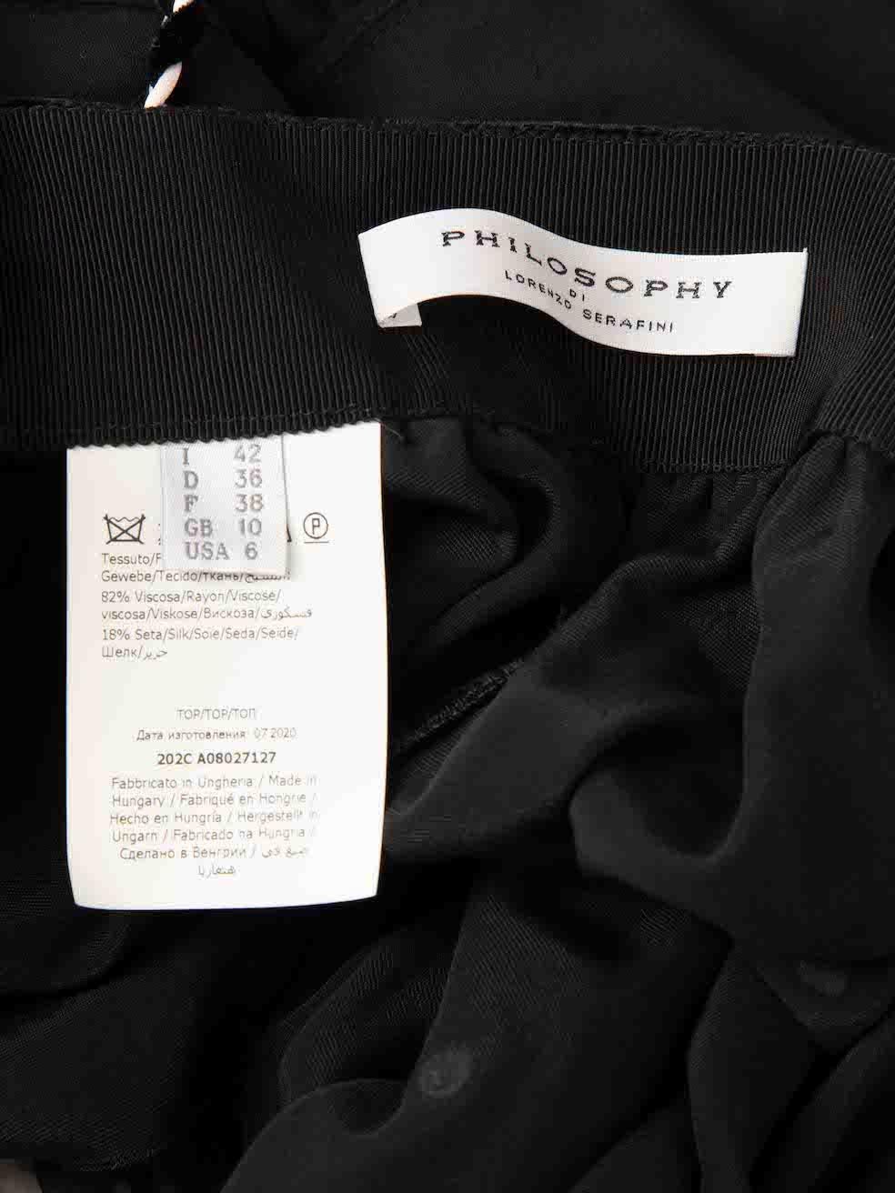 Women's Philosophy di Lorenzo Serafini Black Velvet Embellished Top Size M For Sale