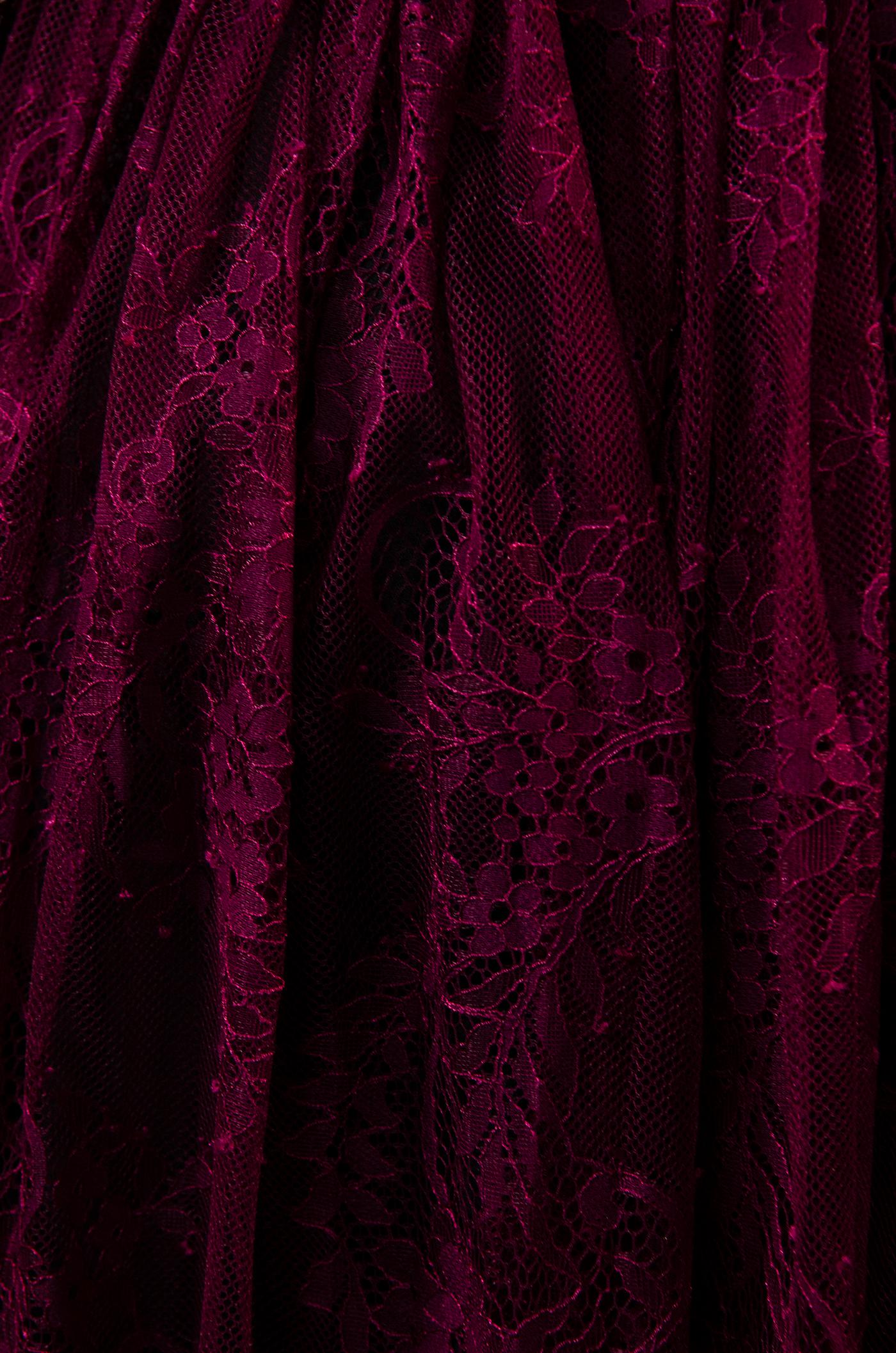 PHILOSOPHY DI LORENZO SERAFINI plum / burgundy elegant lace maxi dress 4