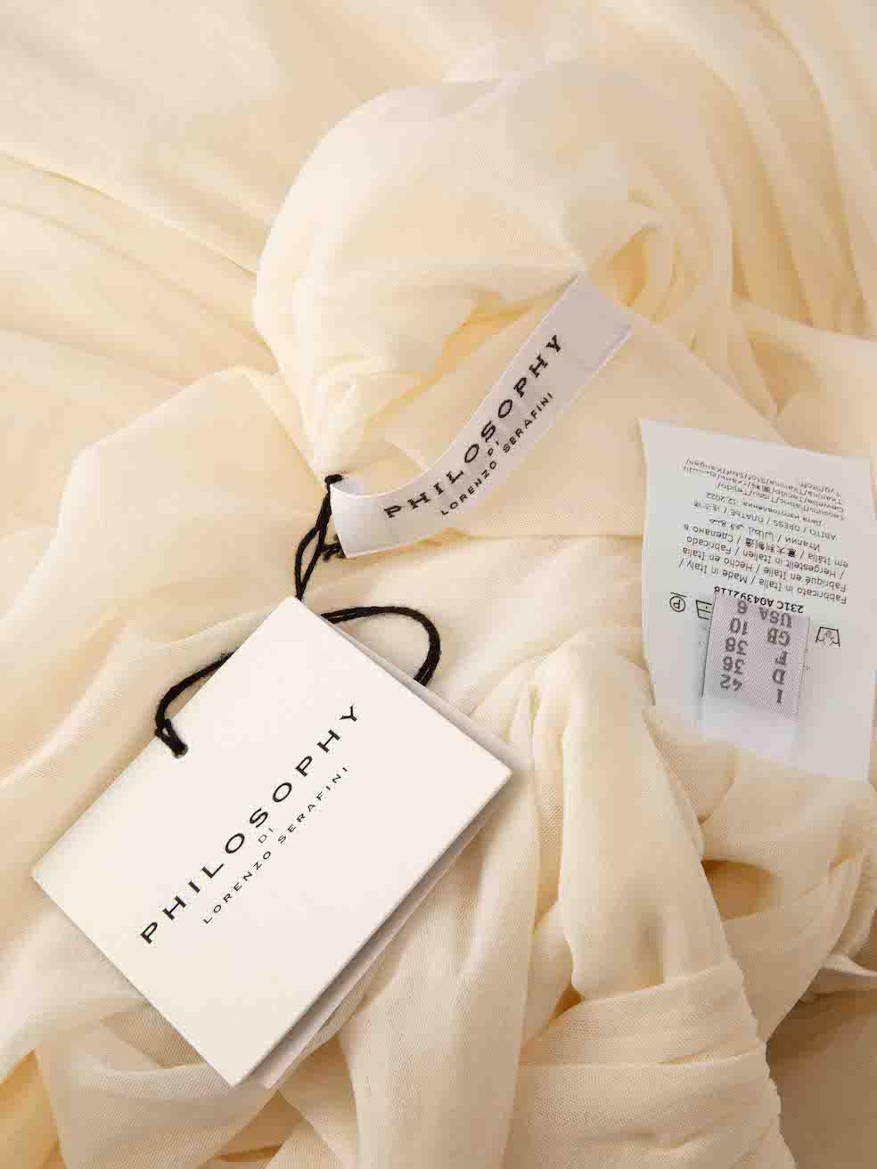 Philosophy di Lorenzo Serafini Ecru Tulle Midi Dress Size M For Sale 3