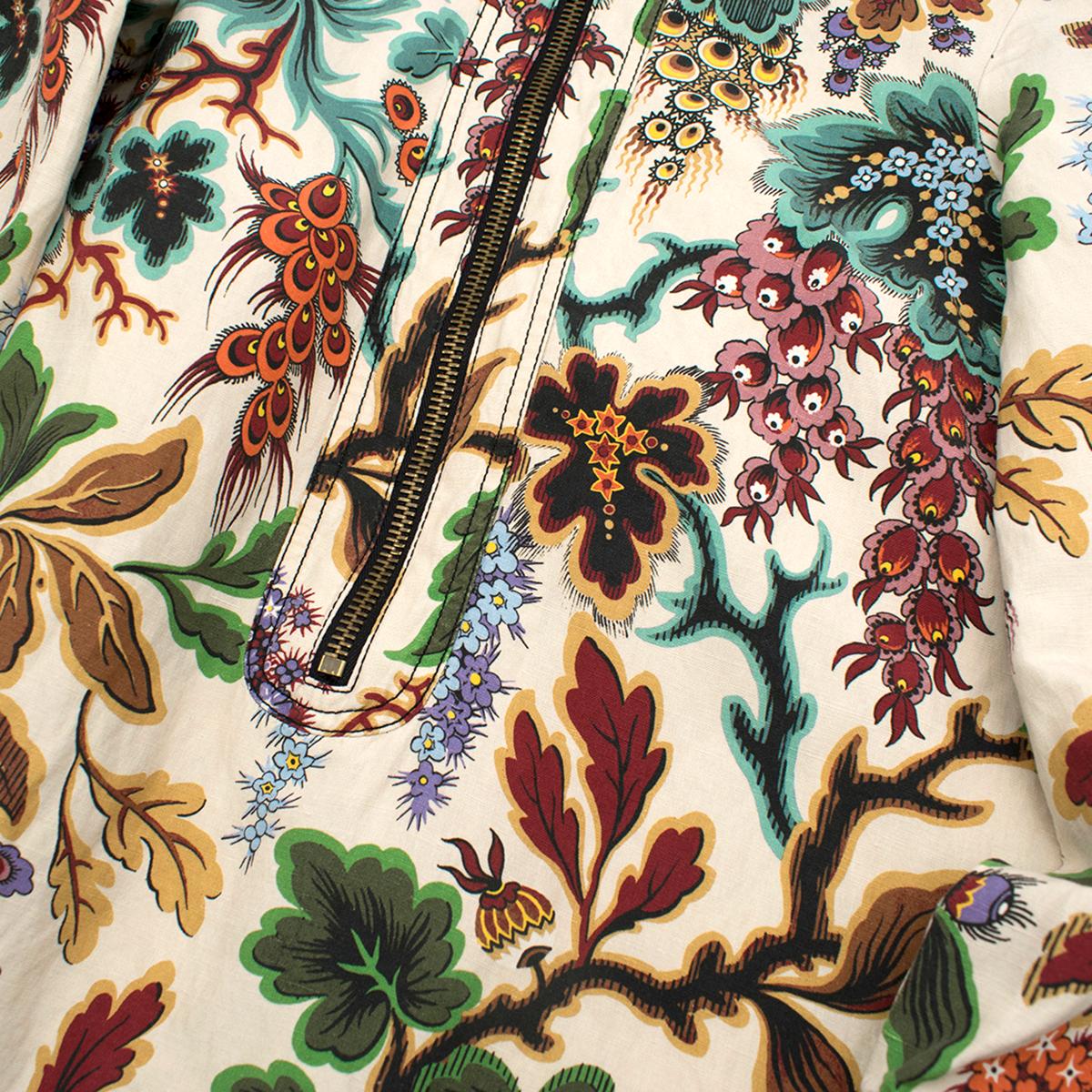 Beige Philosophy Di Lorenzo Serafini Floral Print Half-Zip Dress UK 8 