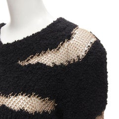 Philosophy Di Lorenzo Serafini top in maglia nera trasparente a reticolo d'oro IT38