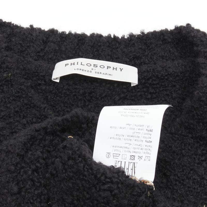 Philosophy Di Lorenzo Serafini top in maglia nera trasparente a reticolo d'oro IT38 in vendita 3