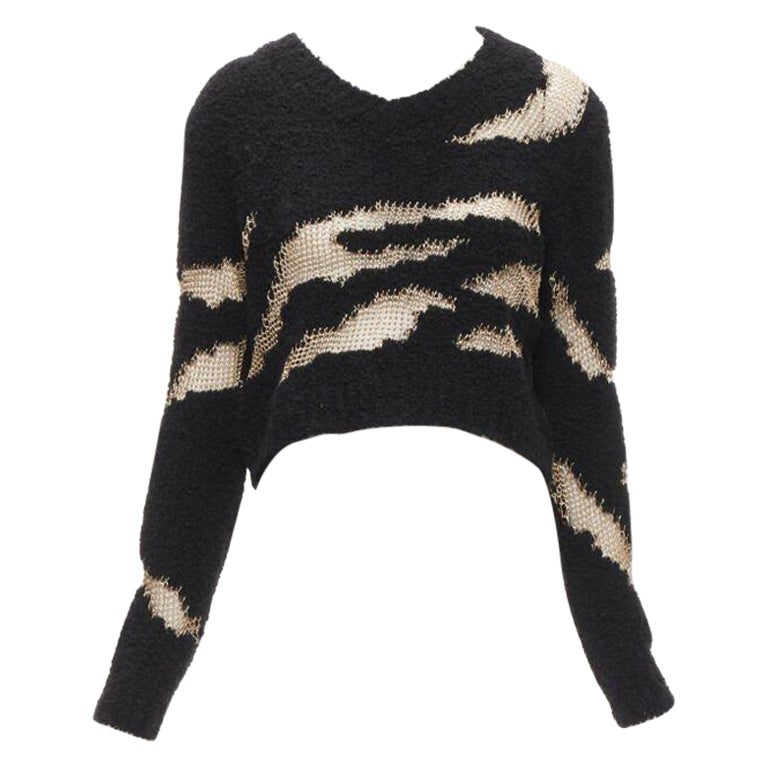 Philosophy Di Lorenzo Serafini top in maglia nera trasparente a reticolo d'oro IT38