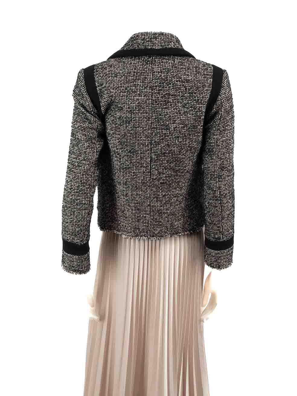 Philosophy di Lorenzo Serafini Grey Tweed Faux Pearl Jacket Size M In Excellent Condition For Sale In London, GB