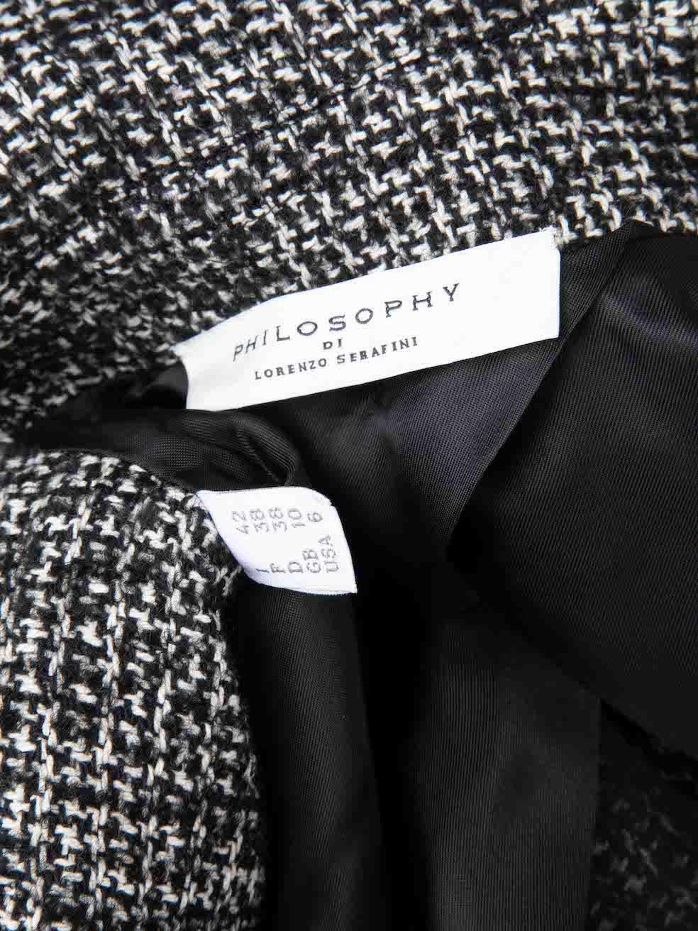 Philosophy di Lorenzo Serafini Grey Tweed Faux Pearl Jacket Size M For Sale 1