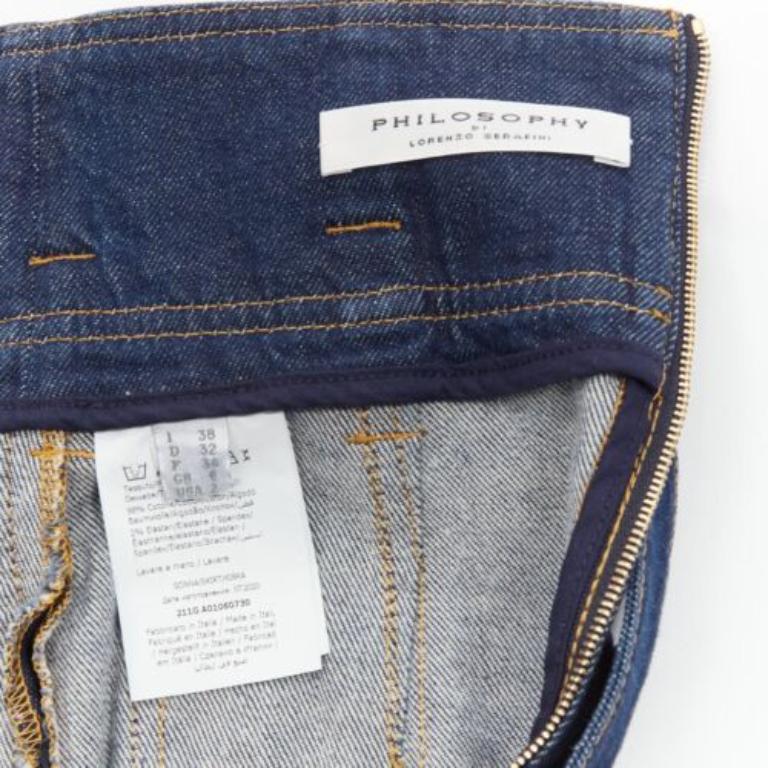 PHILOSOPHY DI LORENZO SERAFINI Olivia denim belted pencil skirt IT38 XS For Sale 3