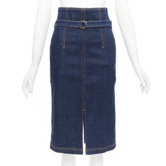 PHILOSOPHY DI LORENZO SERAFINI Olivia denim belted pencil skirt IT38 XS