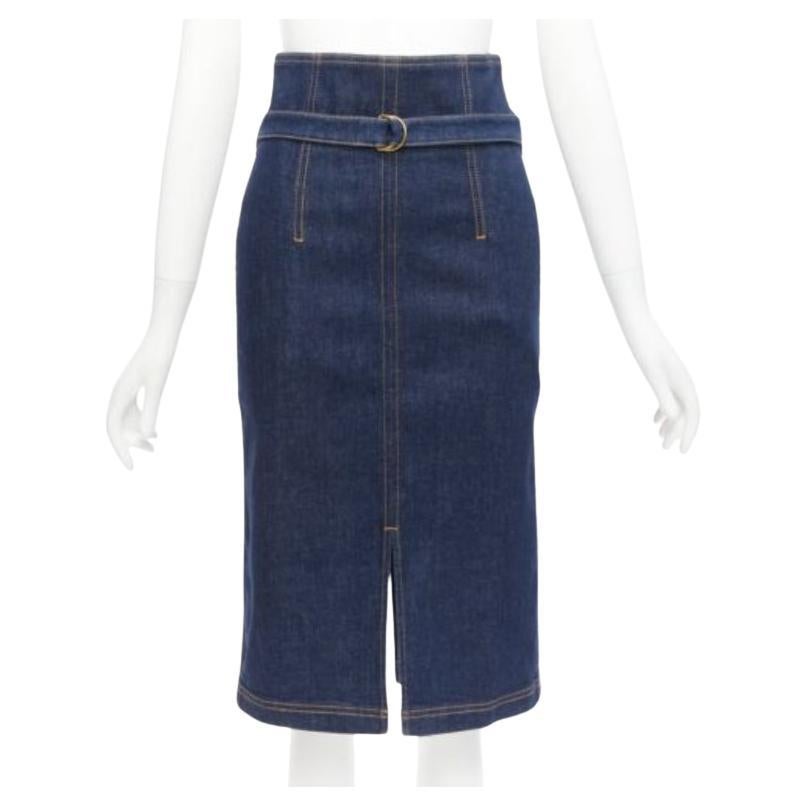 PHILOSOPHY DI LORENZO SERAFINI Olivia denim belted pencil skirt IT38 XS