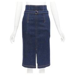 PHILOSOPHY DI LORENZO SERAFINI Olivia denim belted pencil skirt IT38 XS
