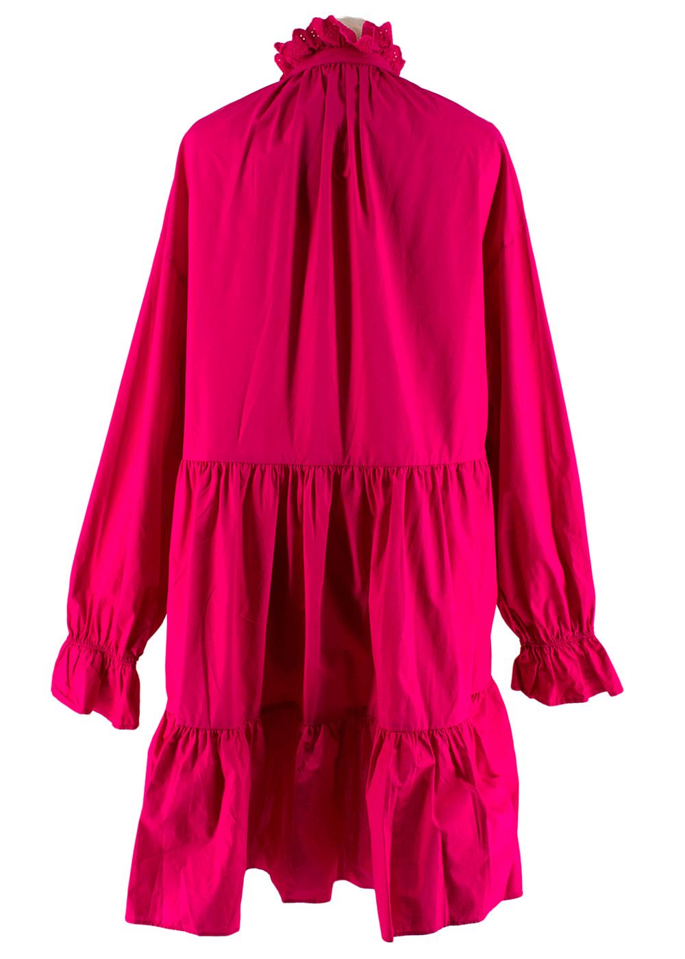 pink ruffle dress long sleeve