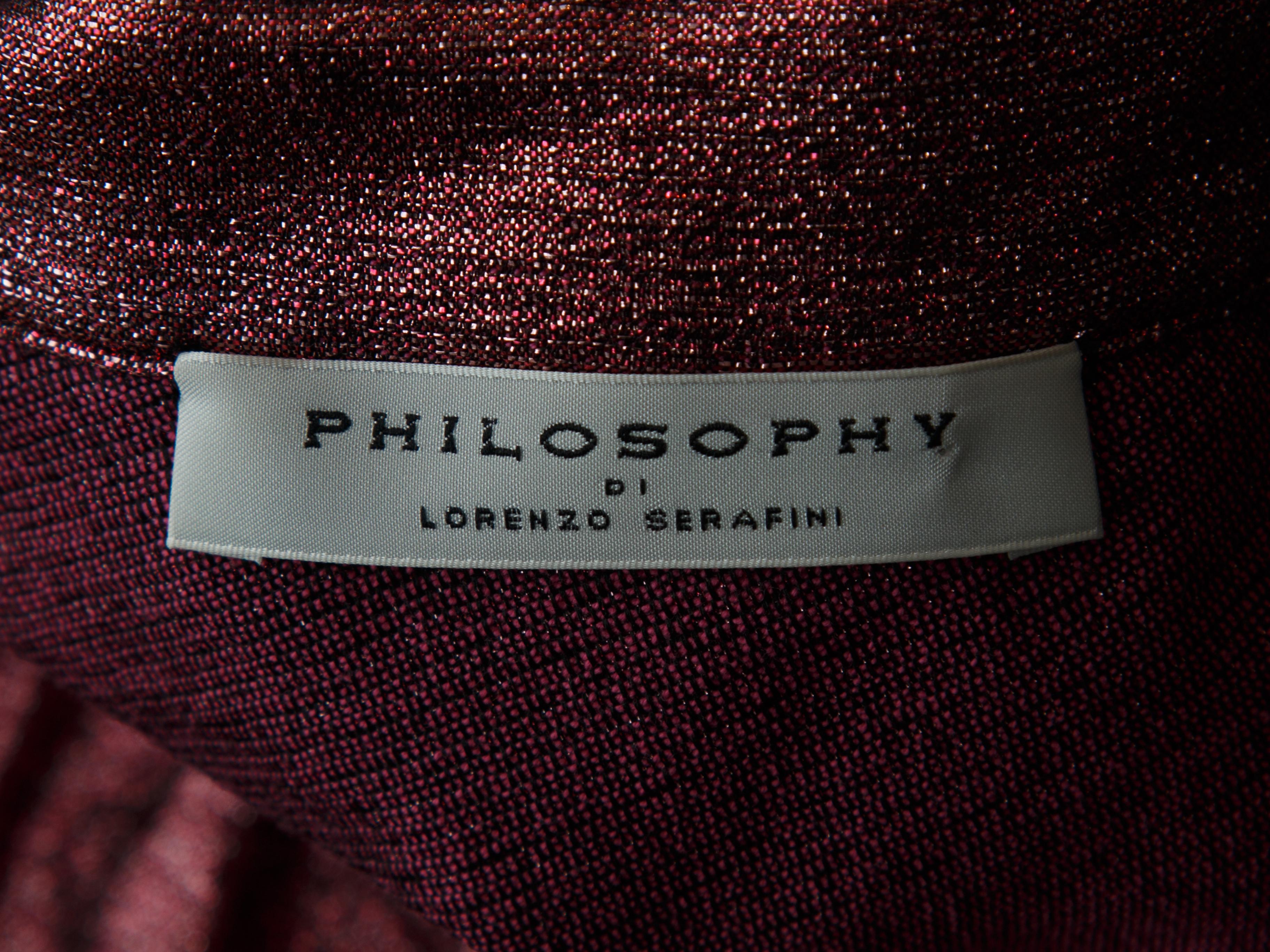 Brown Philosophy di Lorenzo Serafini Pink Metallic One-Shoulder Top